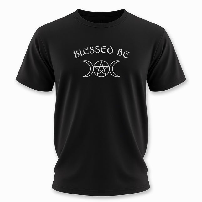 Blessed Be Text Triple Moon Pentagram Witchy T-Shirt | Unisex Tee V1