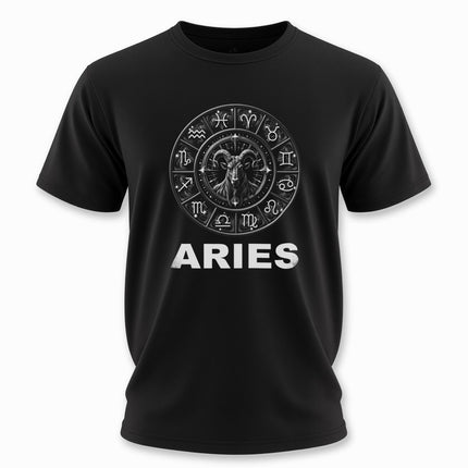 Aries Zodiac Sign T-Shirt | Horoscope Wheel Tee | V16
