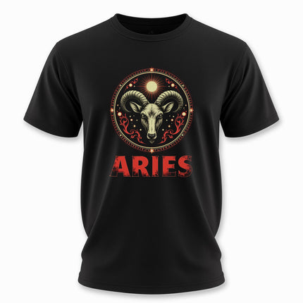 Aries Zodiac Sign T-Shirt | Ram Horoscope Graphic and Text Tee | V2