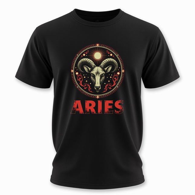 Aries Zodiac Sign T-Shirt | Ram Horoscope Graphic and Text Tee | V2