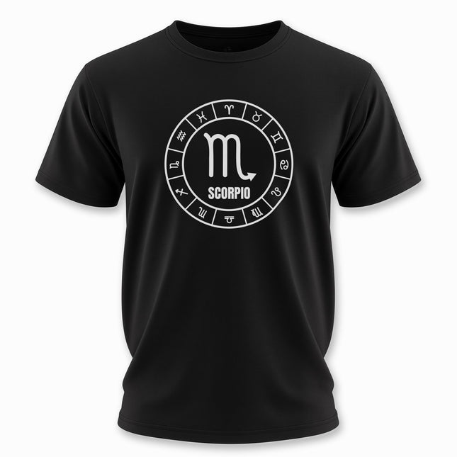 Scorpio Astrology Sign T-Shirt | Zodiac Symbol Text and Graphic Tee | V1