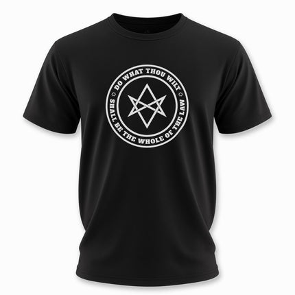 Do What Thou Wilt Text Unicursal Hexagram T-Shirt | Crowley Unisex Tee V3