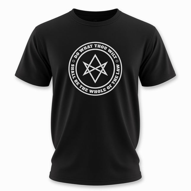 Do What Thou Wilt Text Unicursal Hexagram T-Shirt | Crowley Unisex Tee V3