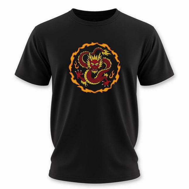Chinese Red Dragon Fire T-Shirt | Everyday Streetwear Unisex Graphic Tee | V1