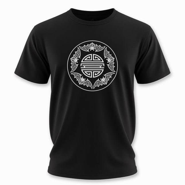 Chinese Five Blessings Bats T-Shirt With Central Shou Symbol | Unisex Tee V1