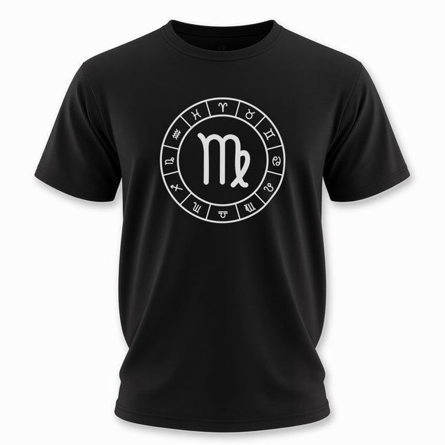 Virgo Symbol and All Zodiac Signs Wheel T-Shirt | Graphic Unisex Tee V2