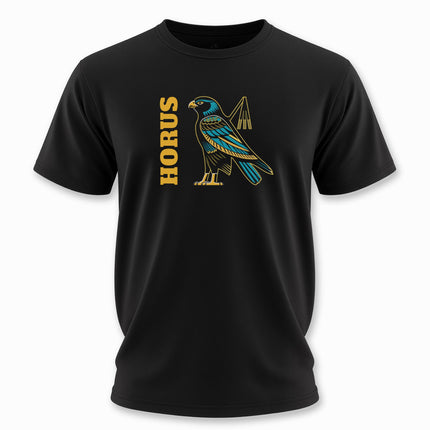 Egyptian Horus Falcon T-Shirt | Ancient Egypt God Graphic and Text Tee | V8