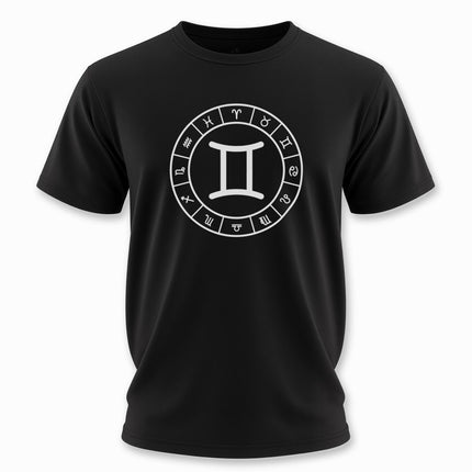 Gemini Sign Symbol T-Shirt | All 12 Zodiac Signs Astrology Unisex Tee | V12