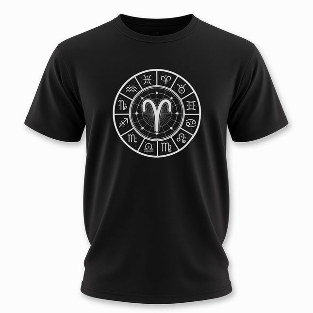 Aries Zodiac Wheel T-Shirt | Astrology Sign Tee | V20
