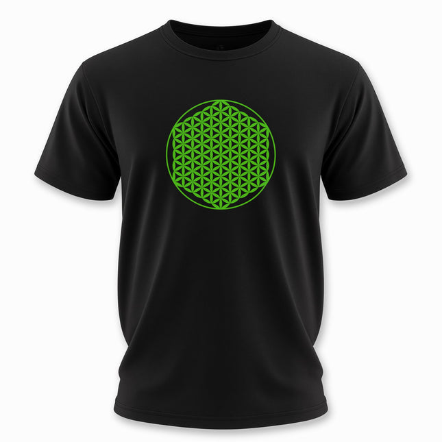 Flower of Life Sacred Geometry T-Shirt | Green Graphic Unisex Tee V2