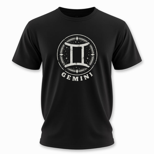 Gemini Zodiac Sign T-Shirt | Astrology Symbol Graphic and Text Tee | V4