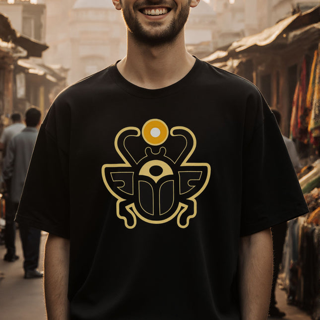Egyptian Scarab Khepri T-Shirt | Sun Beetle Mythology Tee | V8
