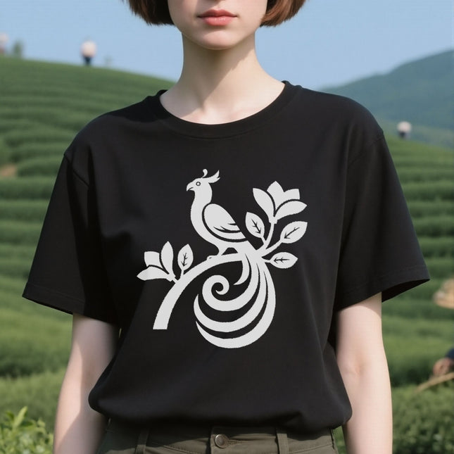Mythical Chinese Phoenix Floral Graphic T-Shirt | Unisex Graphic Tee V3