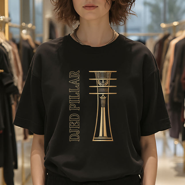 Djed Pillar Ancient Egyptian T-Shirt | Golden Egypt Tee | V6
