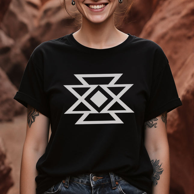 Butterfly Geometric Symbol T-Shirt | Native American Inspired Unisex Tee V1