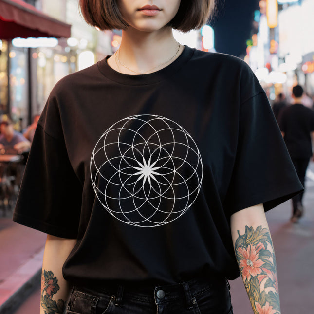 Lotus Of Life Sacred Geometry T-Shirt | Geometric Design Unisex Tee V1