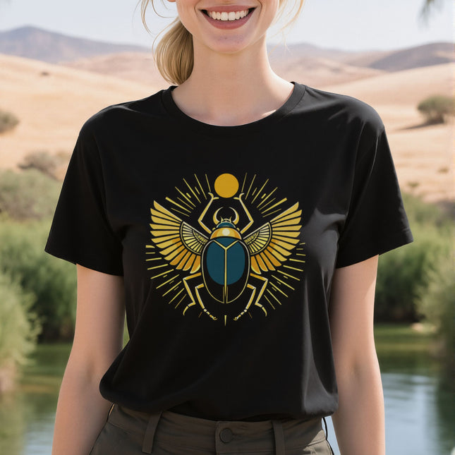 Egyptian Scarab Beetle T-Shirt | Khepri Sun God Tee | V3