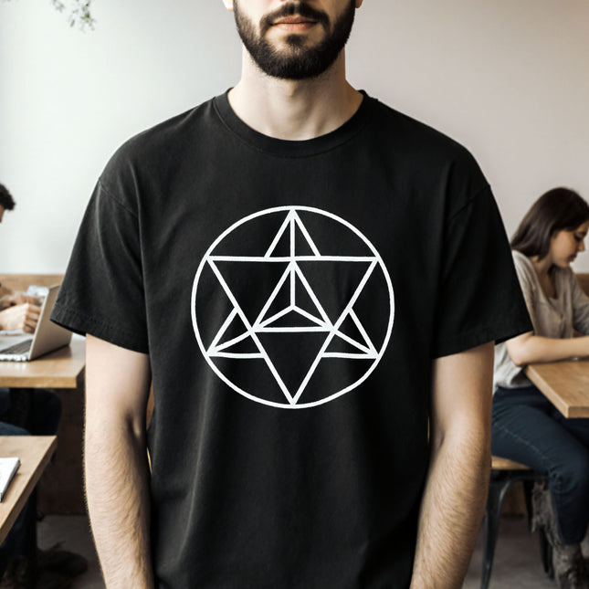 Merkaba Mystical Sacred Geometry Symbol T-Shirt | Unisex Graphic Tee V1