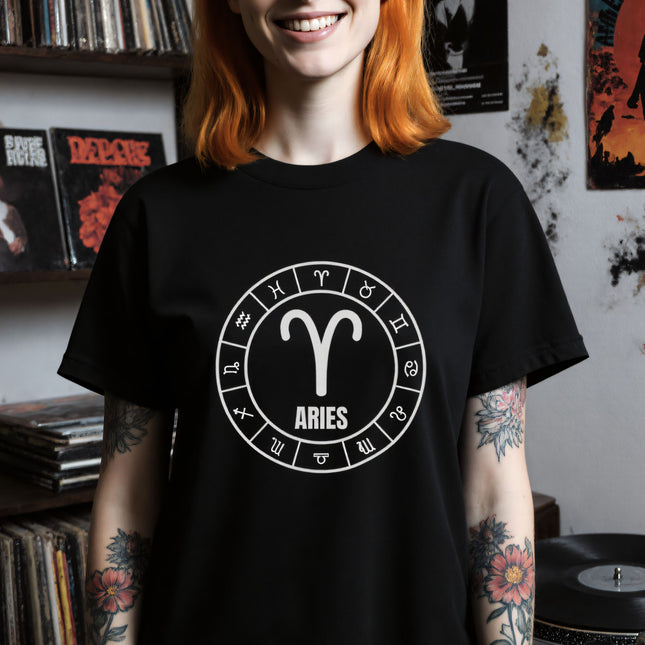 Aries Zodiac Sign Astrology T-Shirt | Zodiac Symbol Unisex Tee | V23