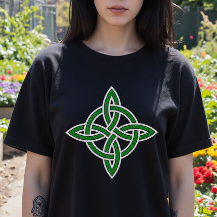 Celtic Witch's Knot Green T-Shirt | Pagan Witchcraft Knotwork Tee | V1