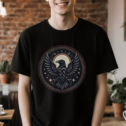 Norse Raven T-Shirt | Celtic Knotwork Bird Graphic Tee | V13