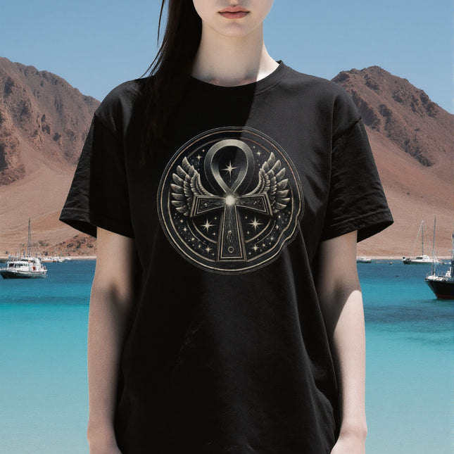 Ankh Wings Egyptian T-Shirt | Ancient Egypt Key of Life Tee | V19