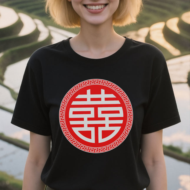 Chinese Wedding Double Happiness Xi Tee | Unisex Graphic Tee V4