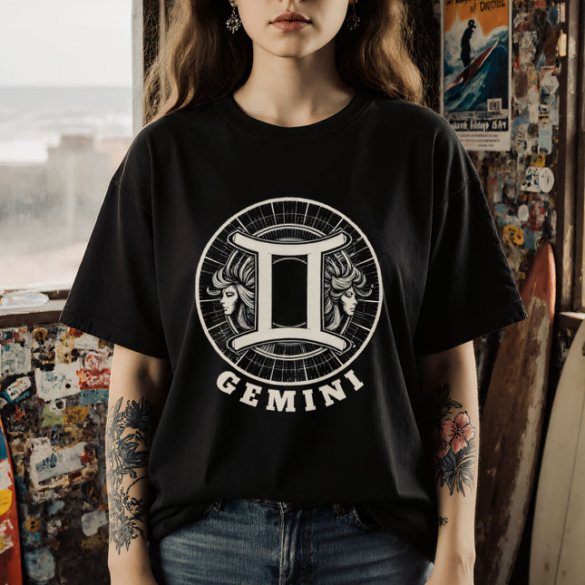 Gemini Zodiac Sign T-Shirt | Astrology Symbol Tee | V9