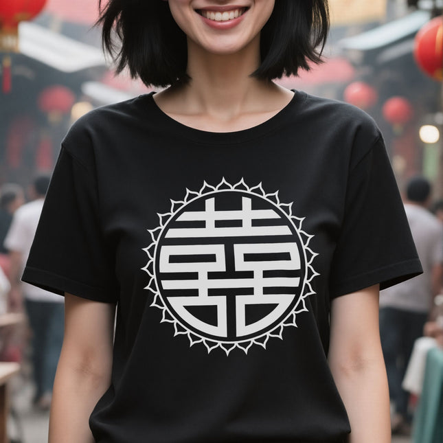 Chinese Xi Double Happiness Symbolic Graphic T-Shirt | Unisex Tee V2