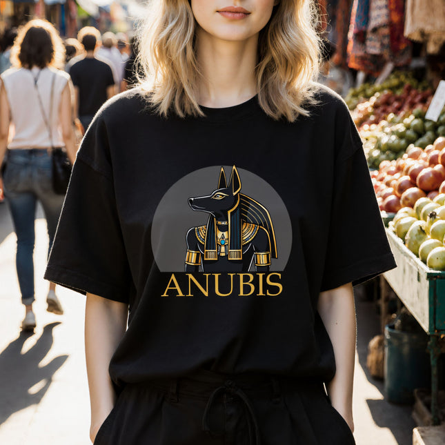 Anubis Egyptian God T-Shirt | Graphic and Text Ancient Egypt Mythology Tee V9