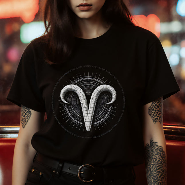 Aries Zodiac Sign T-Shirt | Symbolic Graphic Design Tee | V17