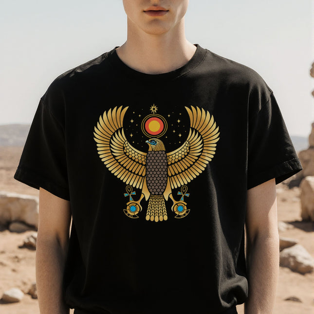 Ra Falcon Egyptian God T-Shirt | Ancient Egypt Mythology Tee | V3