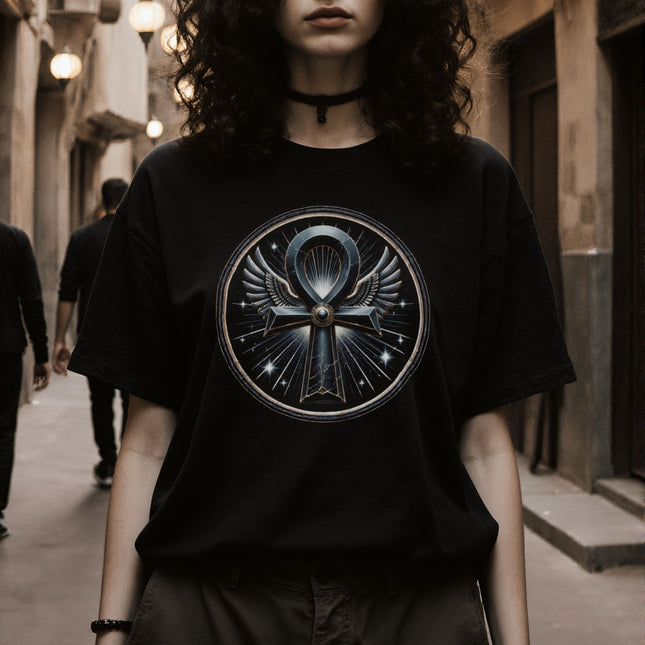 Egyptian Ankh Wings T-Shirt | Ancient Symbol Tee | V20