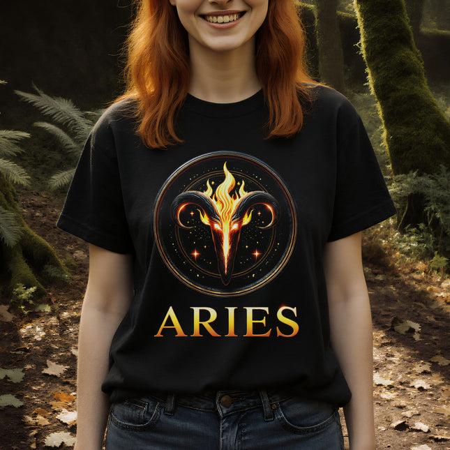 Aries Zodiac Fire Sign T-Shirt | Astrology Symbol Tee | V22