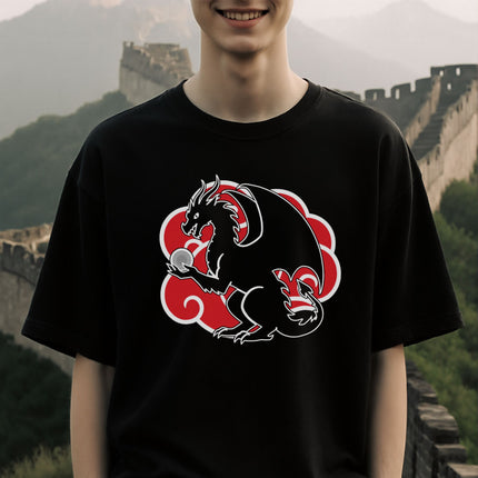 Chinese Dragon Red Cloud Pearl T-Shirt | Unisex Graphic Tee V2