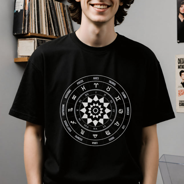 Zodiac Wheel Astrology T-Shirt | All Signs Unisex Graphic Tee | V2