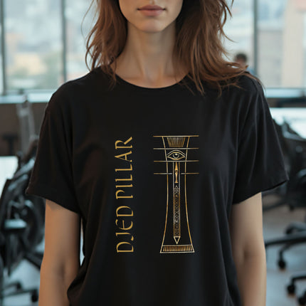 Djed Pillar Egyptian Symbol T-Shirt | Symbolic Design Mythology Tee | V5