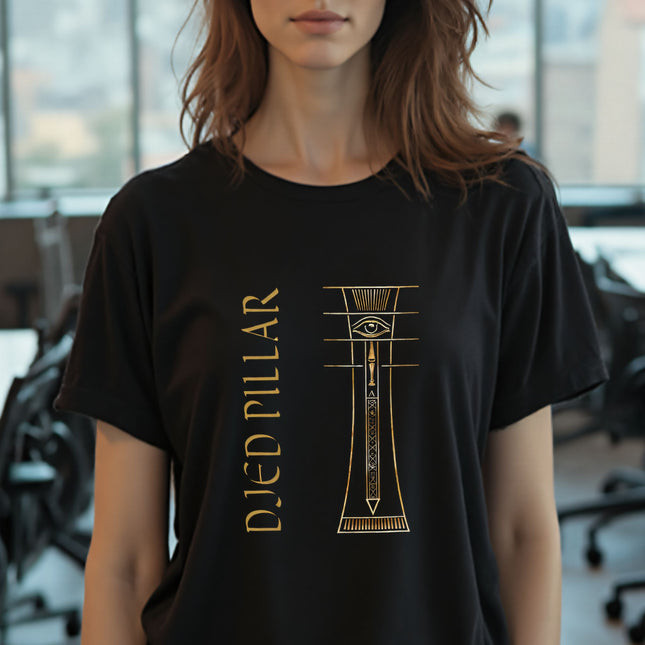 Djed Pillar Egyptian Symbol T-Shirt | Symbolic Design Mythology Tee | V5