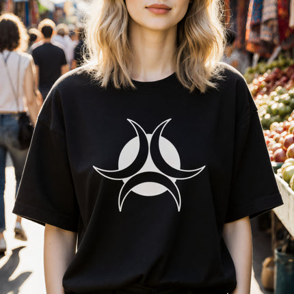 Celtic Triple Moon Goddess T-Shirt | Pagan Witchcraft Tee | V8