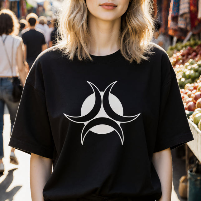 Celtic Triple Moon Goddess T-Shirt | Pagan Witchcraft Tee | V8
