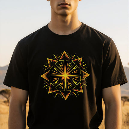 Chaos Star T-Shirt | Fiery Esoteric Arrow Symbol Tee | V2