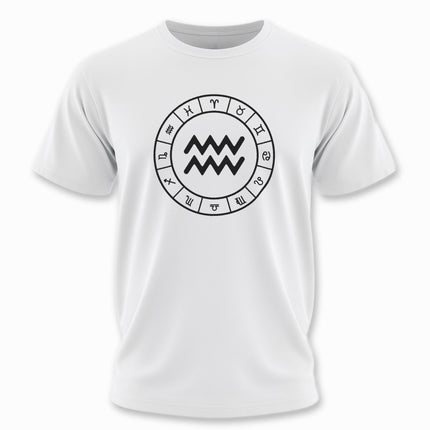 Aquarius Zodiac Wheel T-Shirt | Symbolic Design Unisex Tee | V2