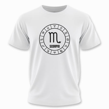 Scorpio Astrology Sign T-Shirt | Zodiac Symbol Text and Graphic Tee | V1
