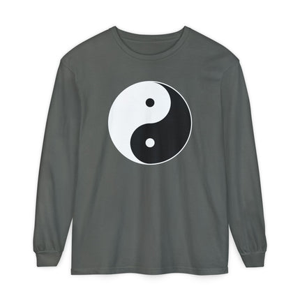Yin Yang T-Shirt | Black and White Taijitu Symbol Long Sleeve Tee