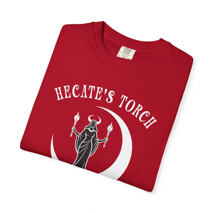 Hecate's Torch Greek Mythology Graphic Tee - Occult Crescent Moon Shirt