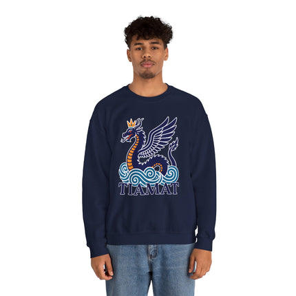 Mesopotamian Tiamat winged dragon mythology graphic sweatshirt.