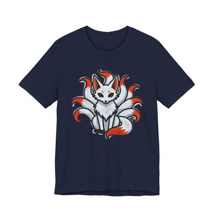 Nine Tailed Fox Kitsune T-Shirt | Japanese Mythology Spirit Fox Graphic Tee