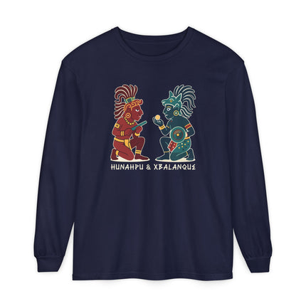 Hunahpu and Xbalanque Long Sleeve T-Shirt | Maya Hero Twins Art