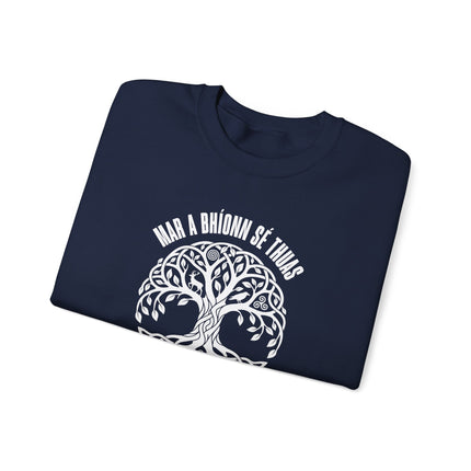 Spiritual sweatshirt featuring a detailed Tree of Life and Celtic knot design, 'As Above So Below.