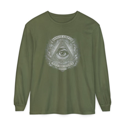 Eye of Providence T-Shirt | Great Seal Pyramid Graphic Long Sleeve Tee